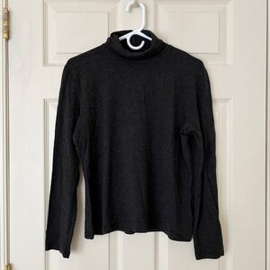 Ralph Lauren Turtleneck Long Sleeve Charcoal Gray Rayon Blend Size Petite Large